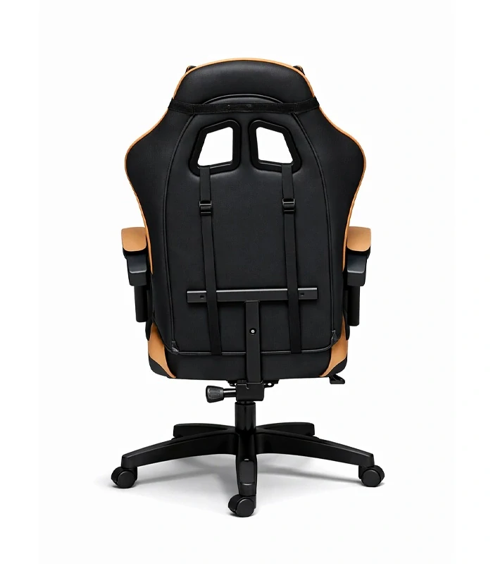 Moderní ergonomické herní křeslo černo-zlaté s podnožkou