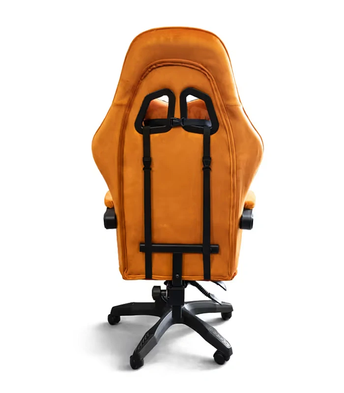 Komfortní kancelářské křeslo - Herní křeslo s podnožkou oranžové
