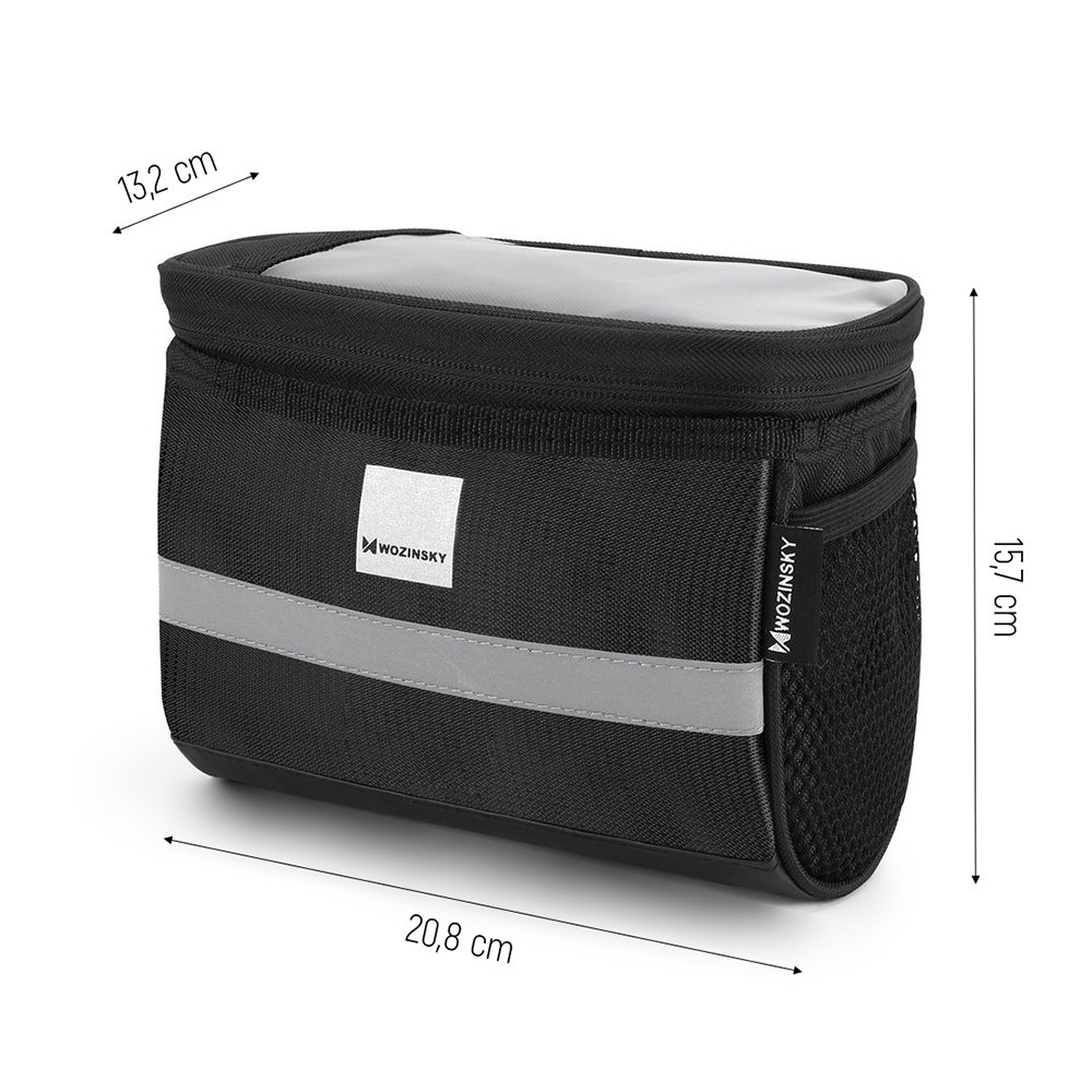 Cyklistická taška na kolo 2L WBB12BK s dotykovým okénkem na telefon 16x14x21 cm - pouzdro na mobil na kolo zn.Wozinsky