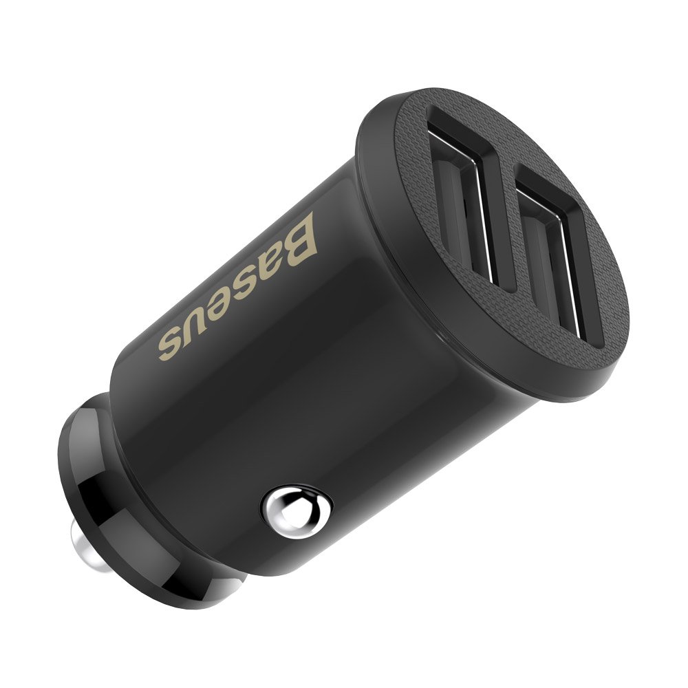 Baseus Grain Autonabíječka 3.1A 2xUSB černá - adaptér do auta CCALL-ML01