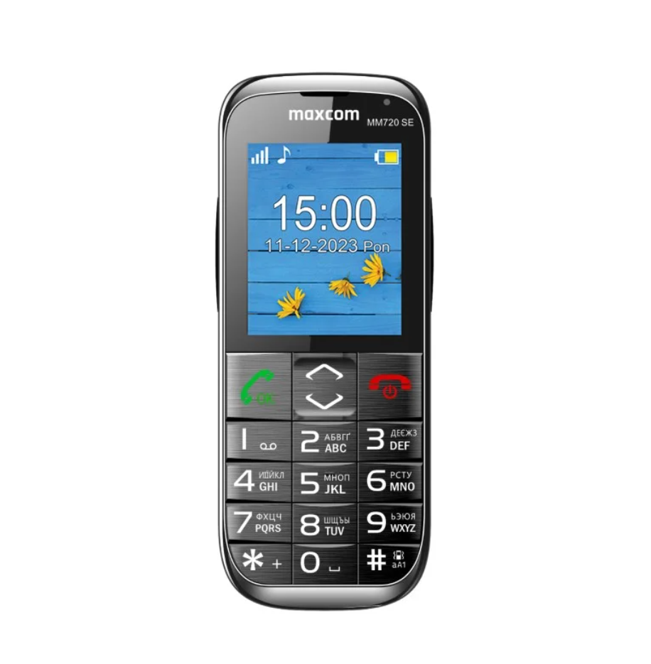 Telefon pro seniory MaxCom MM720 SE černý