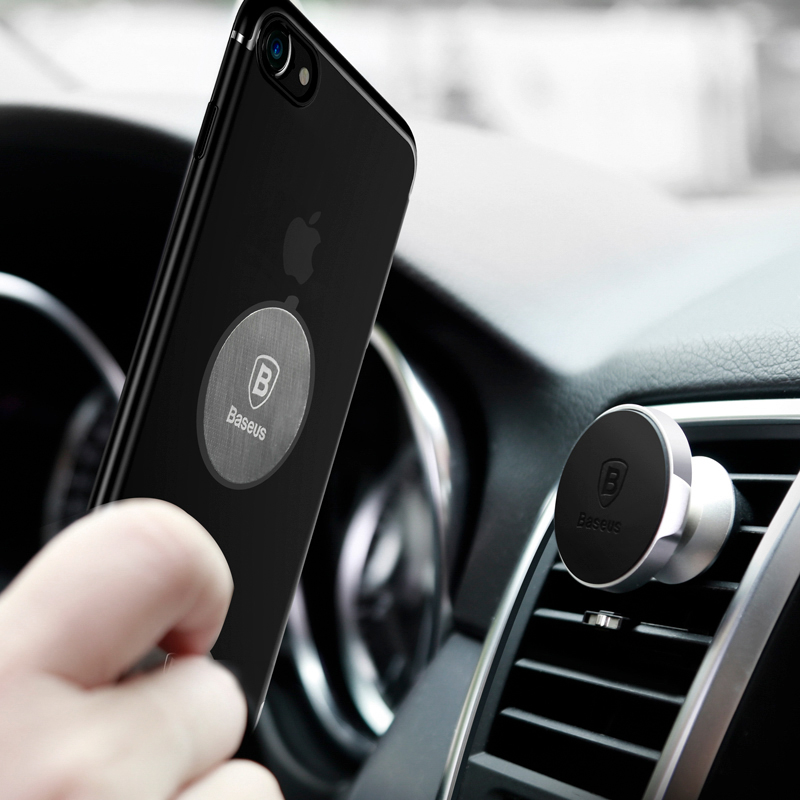 Baseus 2x náhradní magnetická destička k držákům do auta - Stříbrný Iron Plate for Magnetic Car Holder – kovové destičky pro držáky do auta