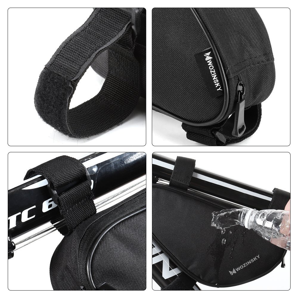Wozinsky Cyklistická syntetická taška na rám kola 1,5 L černá WBB11BK 16 cm x 20 cm x 27 cm x 6