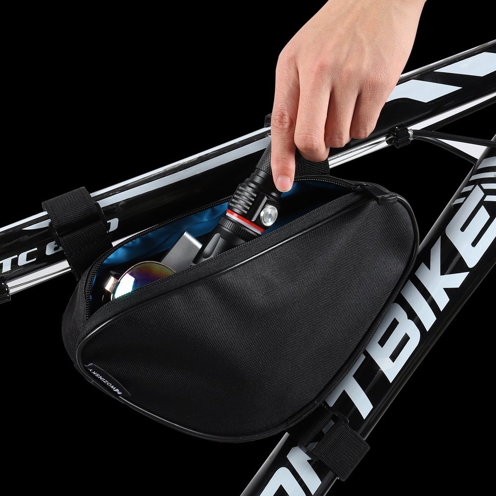 Wozinsky Cyklistická syntetická taška na rám kola 1,5 L černá WBB11BK 16 cm x 20 cm x 27 cm x 6