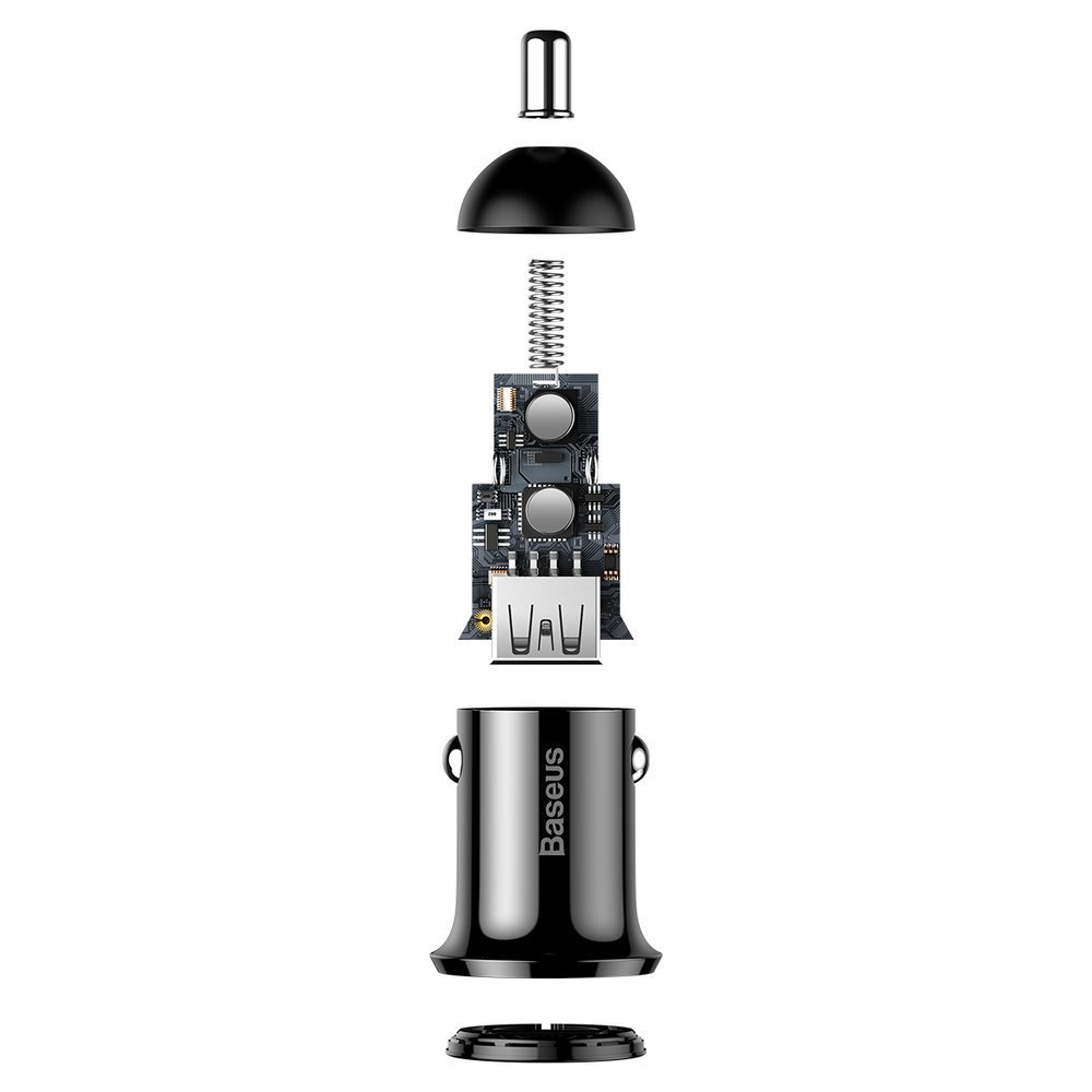 Adaptér do auta Baseus Grain Pro autonabíječka 2x USB 4,8 A černá CCALLP-01