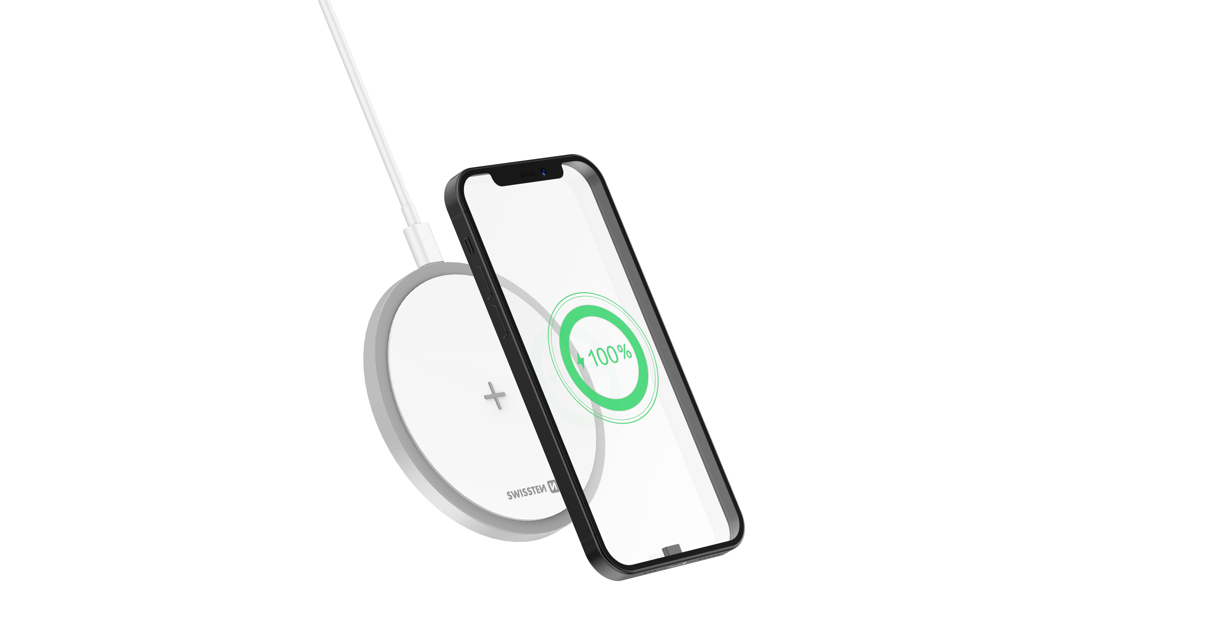Swissten bezdrátová indukční nabíječka 15W bílá
