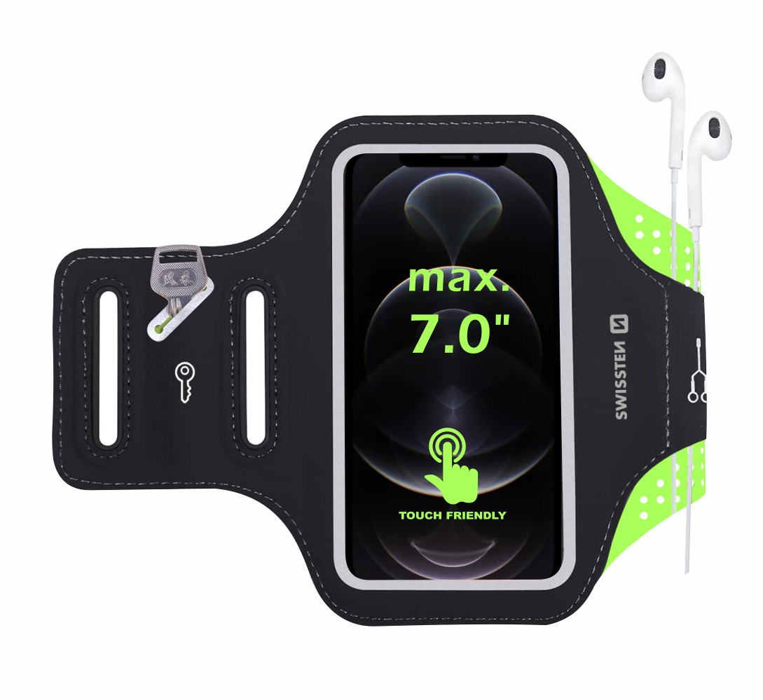 Swissten Armband case vel. 7.0" černé sportovní pouzdro na mobil na ruku