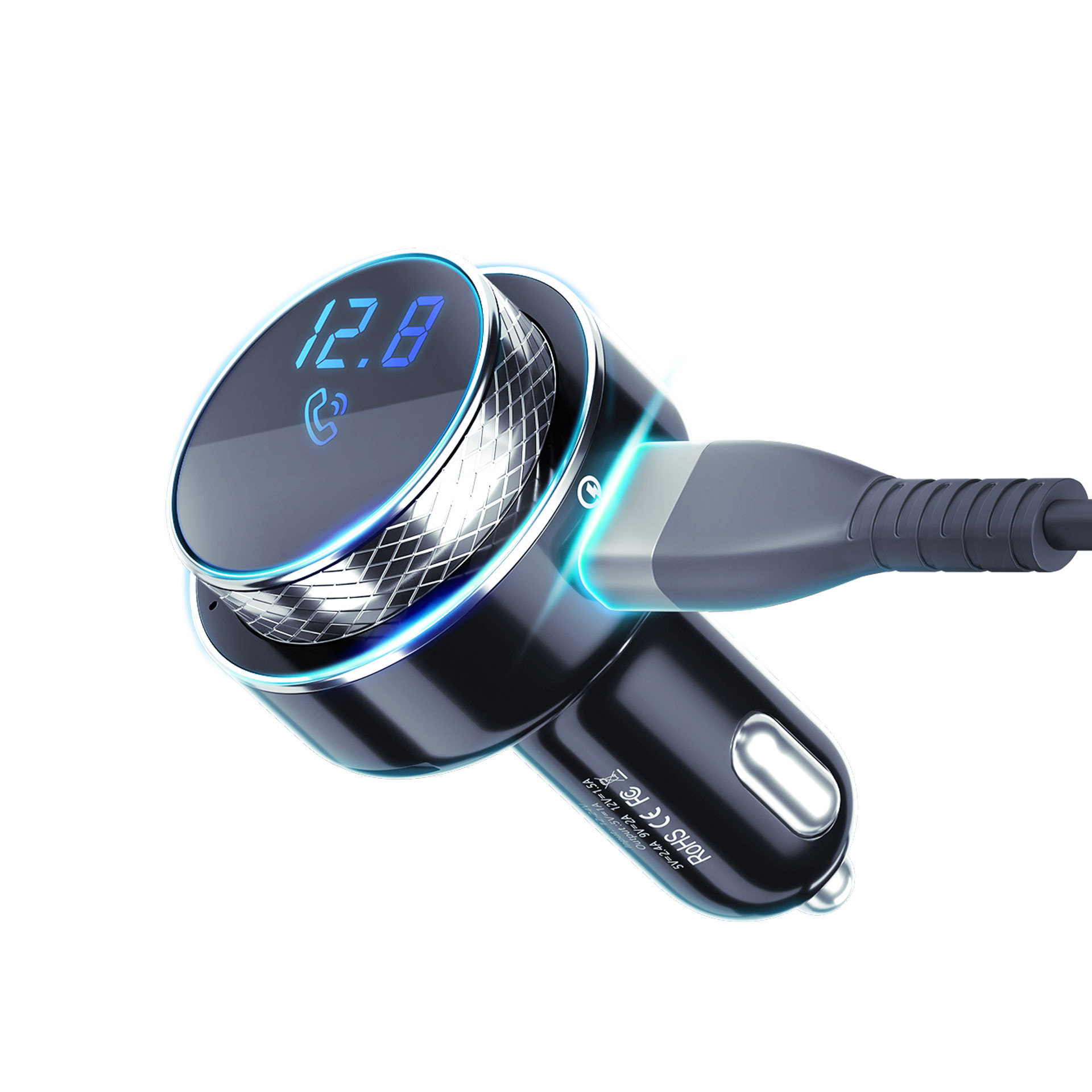 3MK nabíječka - FM Transmitter BT 5.0 USB Hyper Car - adaptér do auta