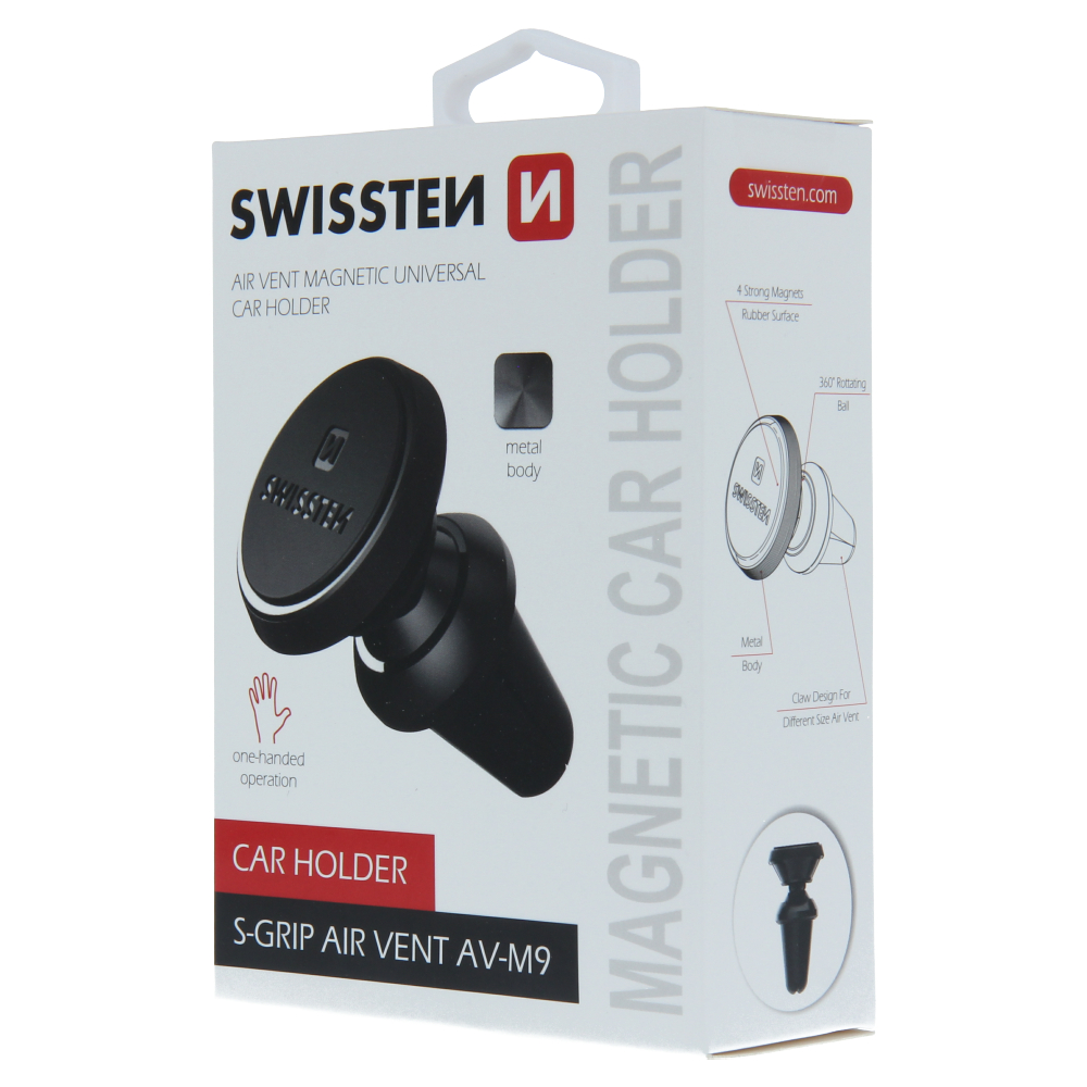 Swissten magnetický držák do ventilační mřížky S-Grip Air Vent AV-M9 černý
