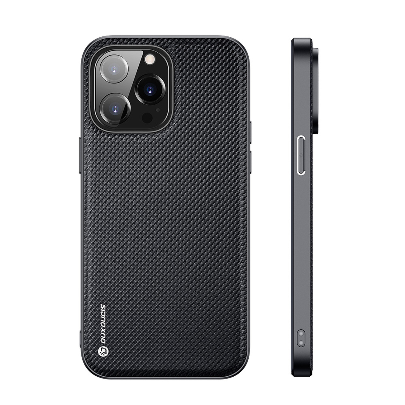 Obal iPhone 14 Pro Max černý Dux Ducis Fino s nylonovým povrchem