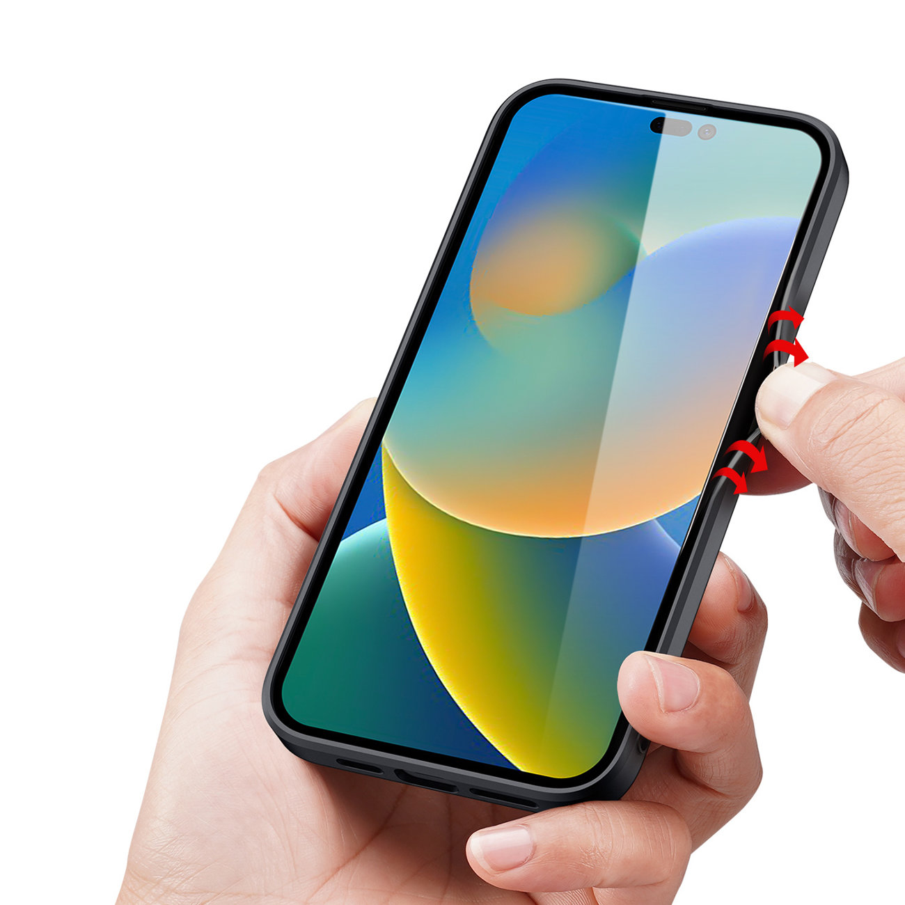Obal iPhone 14 Pro Max černý Dux Ducis Fino s nylonovým povrchem