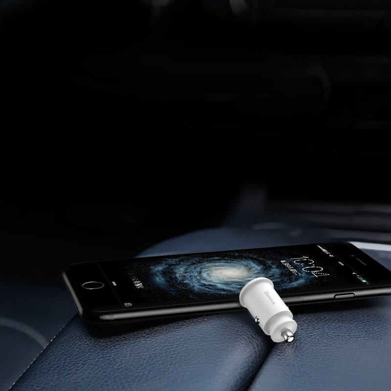 Baseus Grain Car Charger Mini univerzální autonabíječka do zapalovače 2x USB 3.1A bílá CCALL-ML02