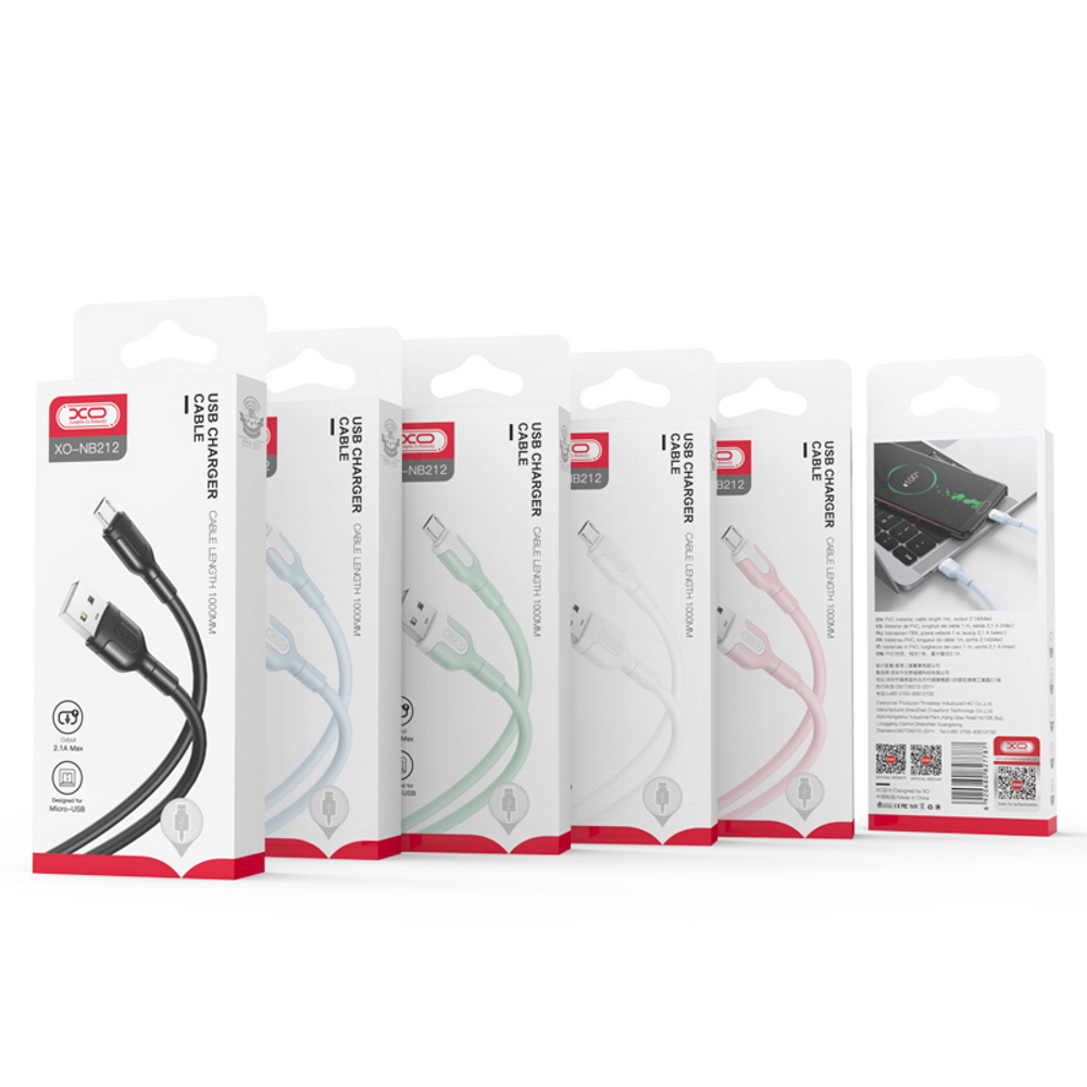 XO kabel NB212 USB - microUSB 2,1A černý 1.0 m