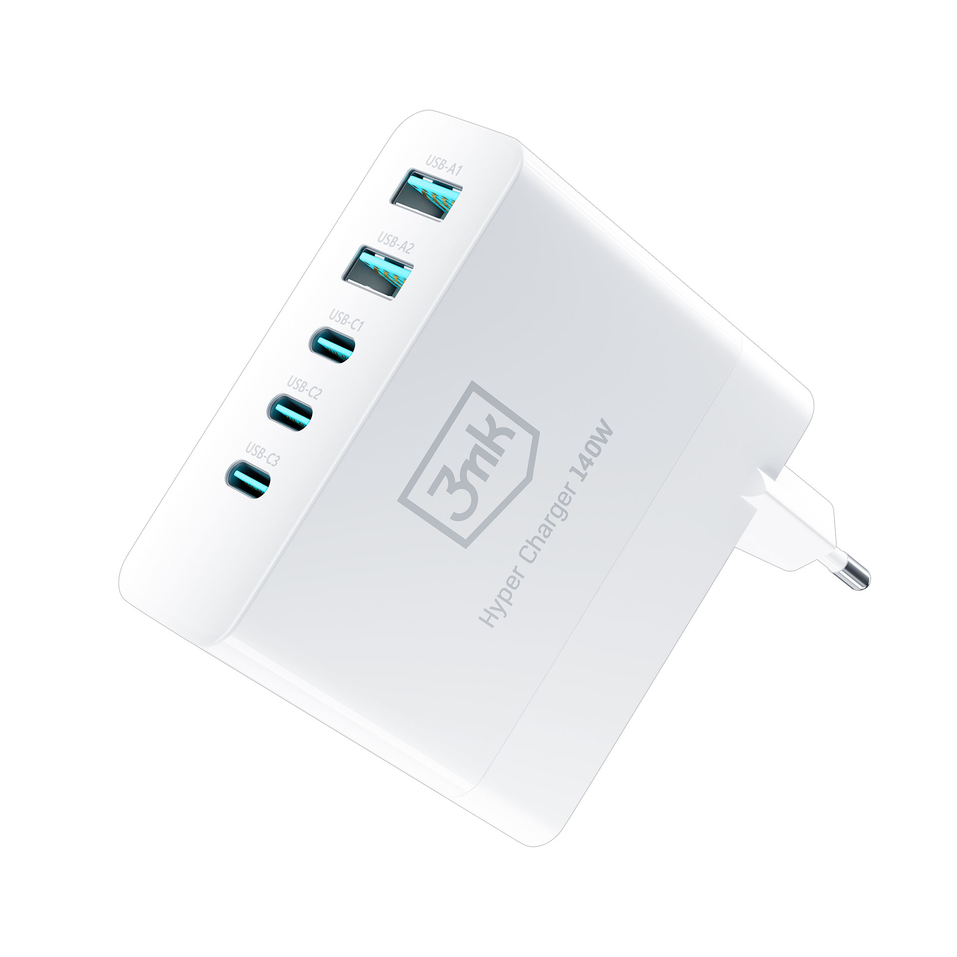 3mk Hyper GaN Síťová nabíječka140W 5 USB portů – nabíjí až 5 zařízení současně
