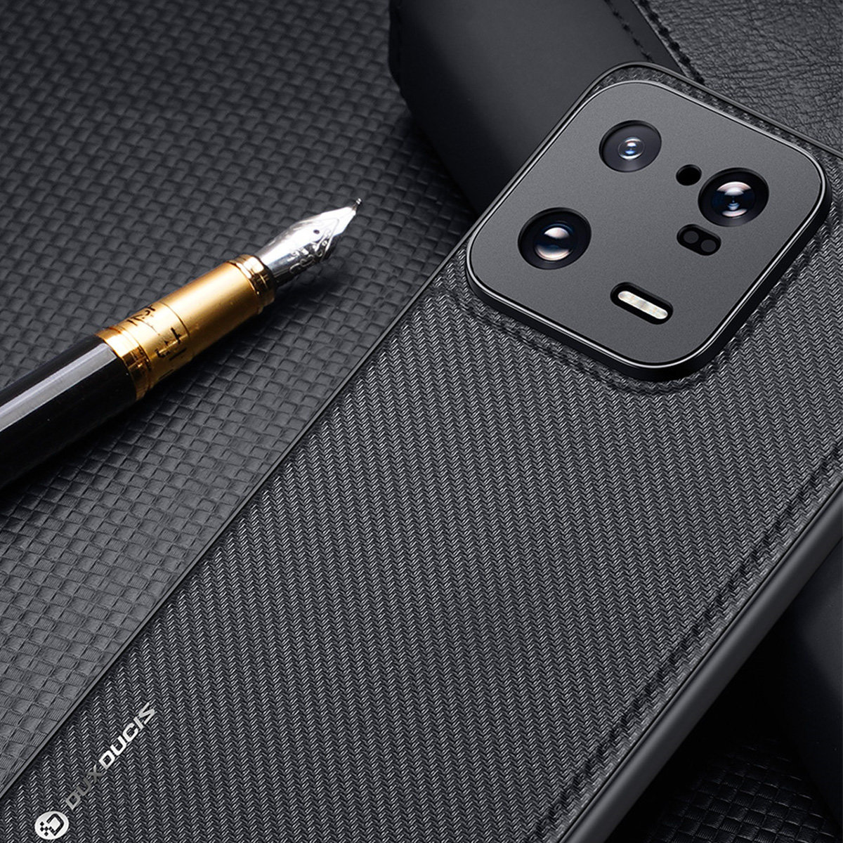 Obal Xiaomi 13 Pro Dux Ducis Fino s nylonovým povrchem černý