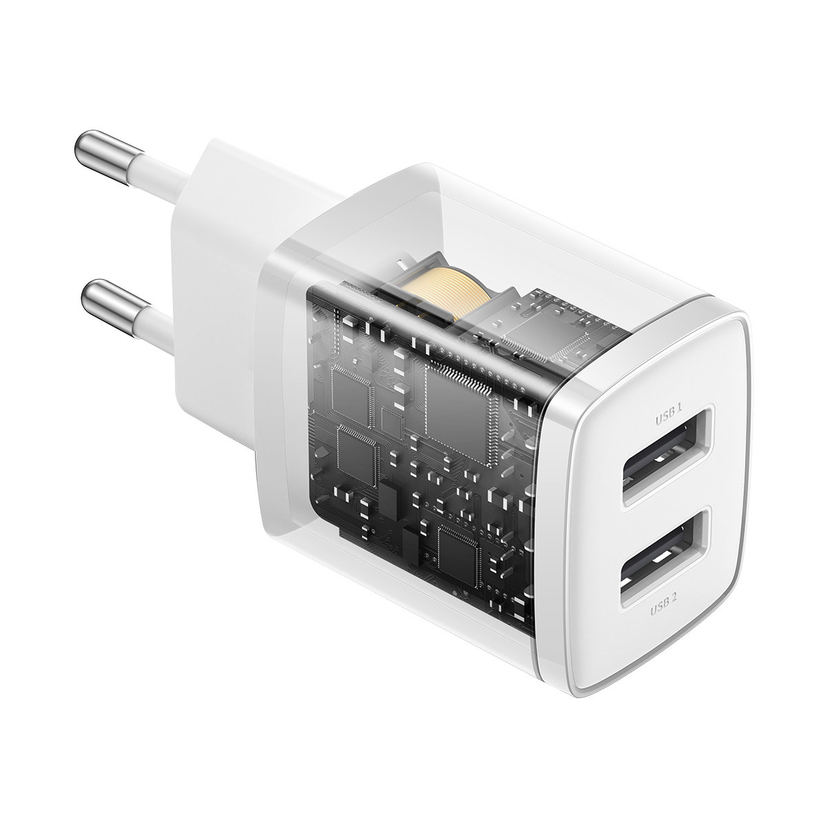 Baseus Compact síťová nabíječka 2x USB 10.5W bílá CCXJ010202
