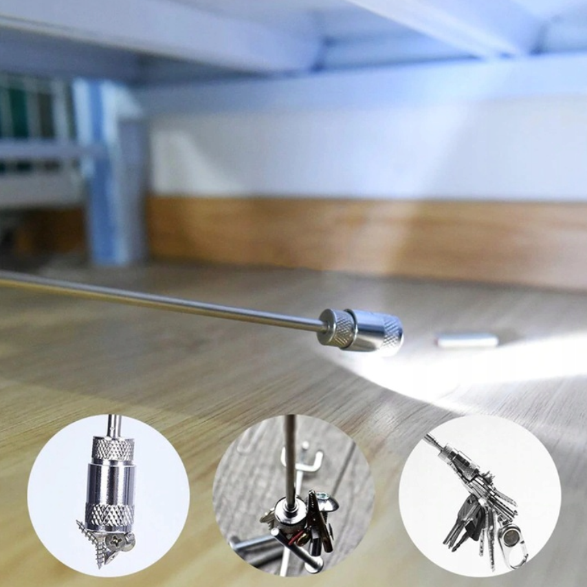 Magnetický teleskopický držák - chapač s LED - 80 cm - skládací