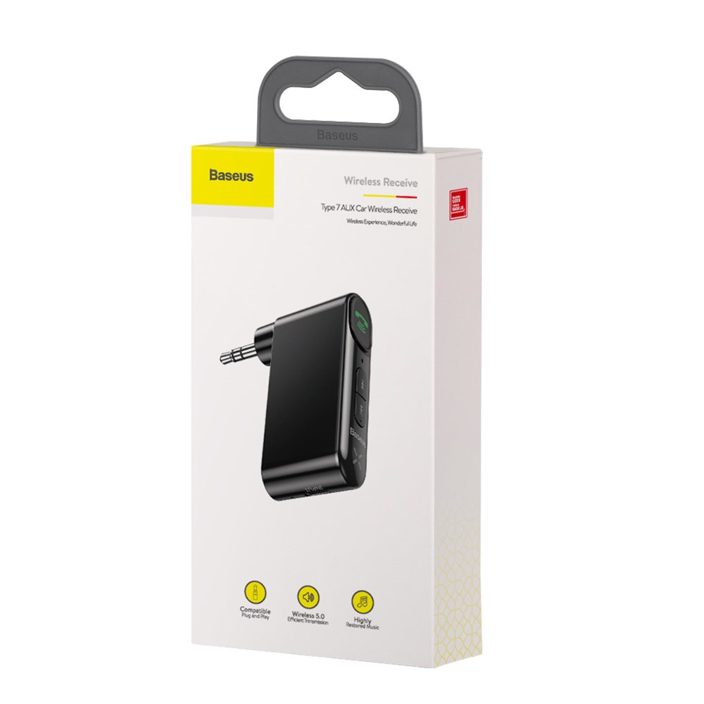 FM transmitter - audiopříjmač Baseus Qiyin Bluetooth audio receiver AUX mini jack WXQY-01 černý