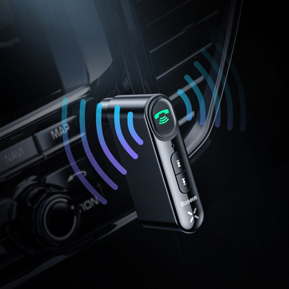 FM transmitter - audiopříjmač Baseus Qiyin Bluetooth audio receiver AUX mini jack WXQY-01 černý