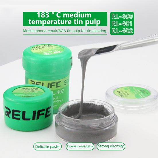 Olovnatá pájecí pasta RELIFE RL-400 s bodem tání 183°C - 20g