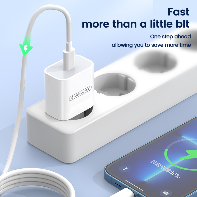 Jellico síťová nabíječkaAK180 PD 20W USB-C+ kabel USB-C / Lightning bílá