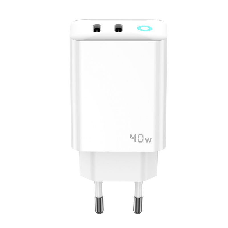 JELLICO síťová nabíječka - EU19 GaN PD 40W 2xUSB-C bílá