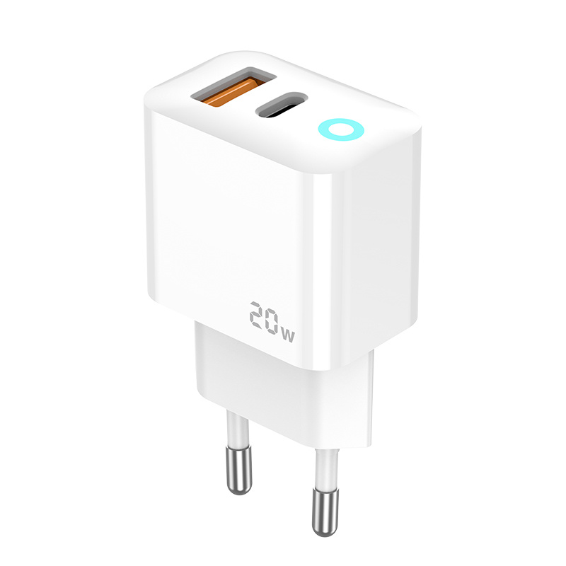 JELLICO síťová nabíječka - EU11 PD 20W 1xUSB-C + 1xUSB QC3.0 + sada kabelů USB-C / USB-C bílá