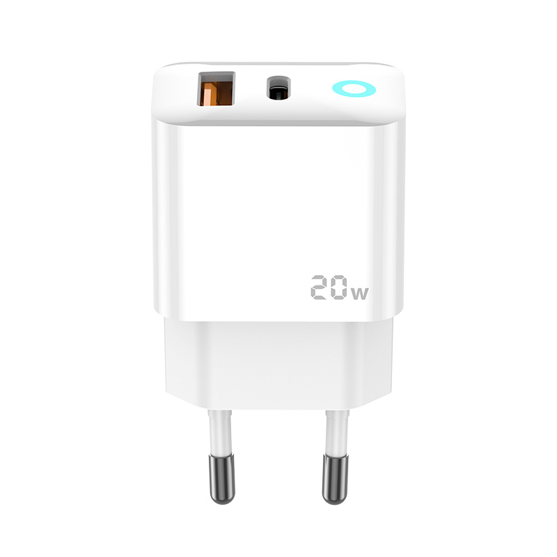 JELLICO síťová nabíječka - EU11 PD 20W 1xUSB-C + 1xUSB QC3.0 + sada kabelů USB-C / USB-C bílá