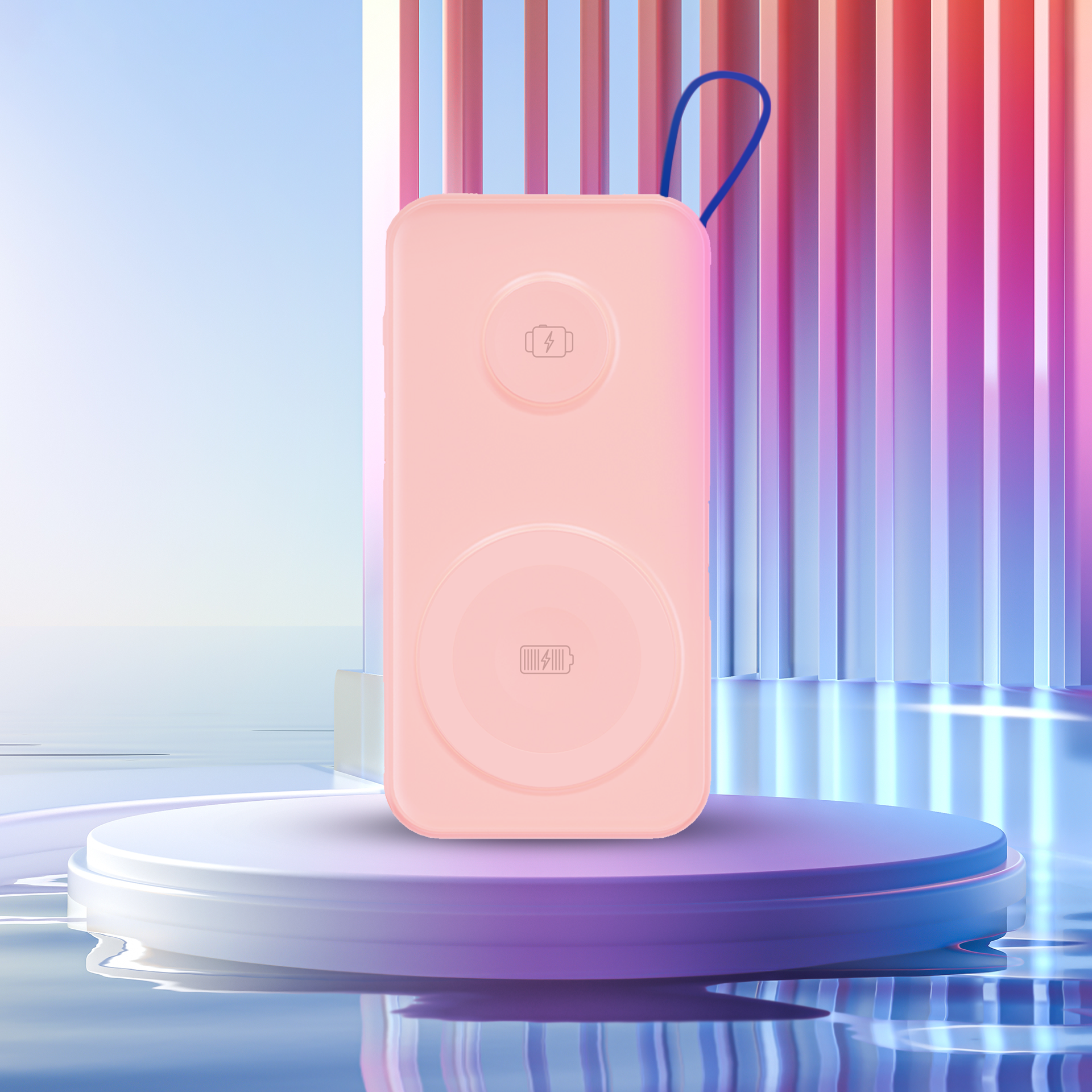 3mk Powerbanka PastelUp 10 000 mAh 22,5W MagSafe + Apple Watch růžová