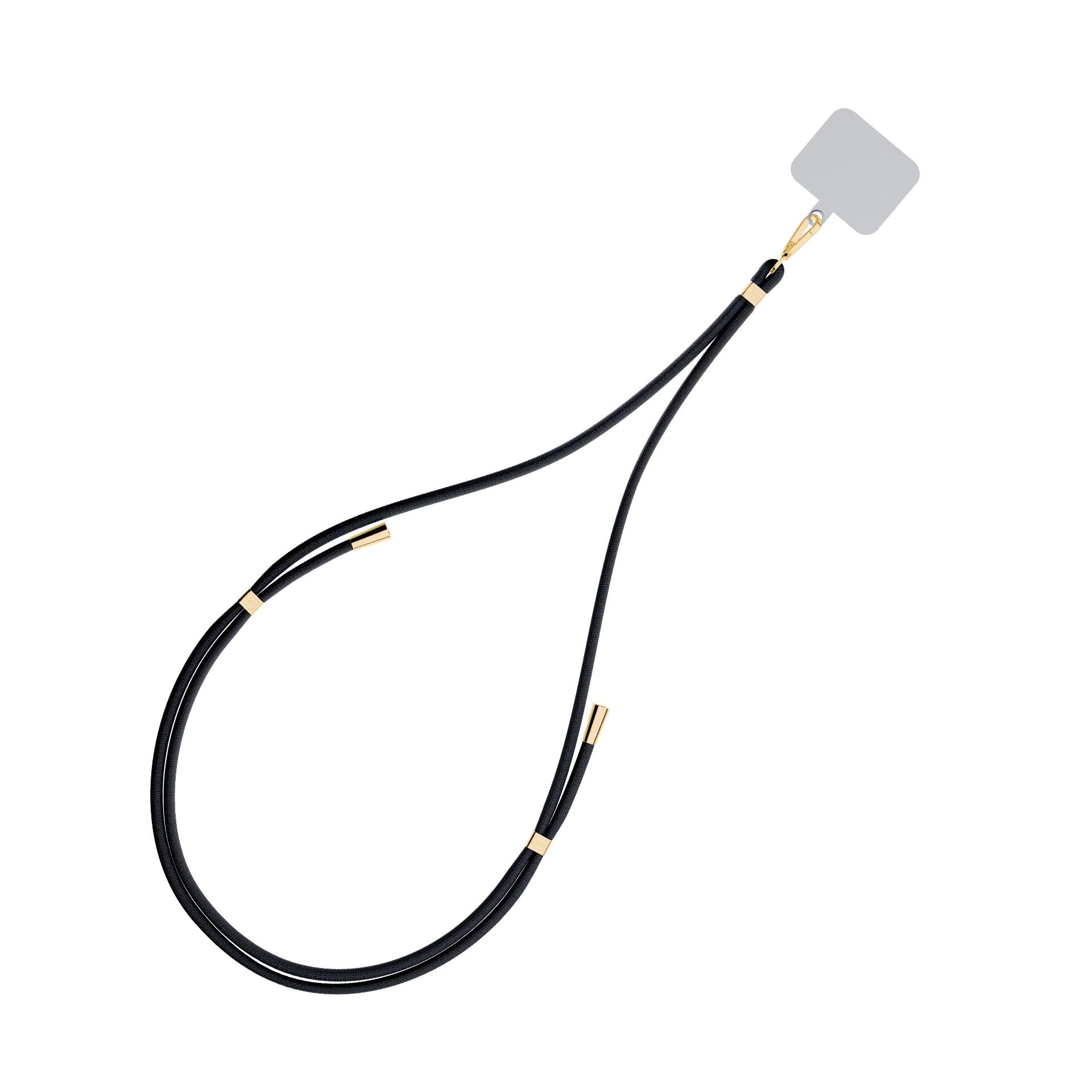 3mk EasyClip šňůrka na telefon černo-zlatá - Funkční a stylový doplněk pro váš telefon