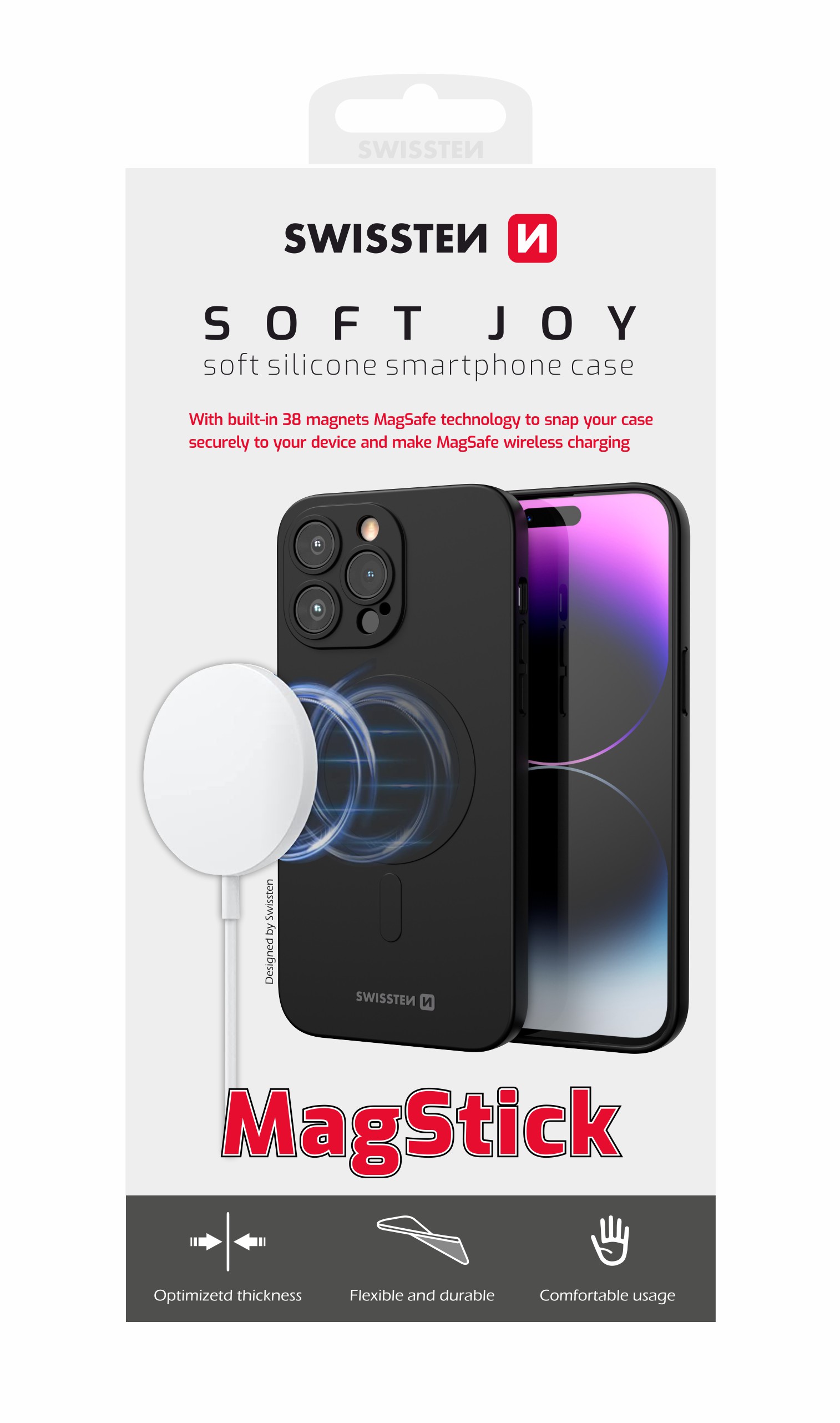 Swissten obal iPhone 16 Plus černý Soft Joy Magstick Magsafe