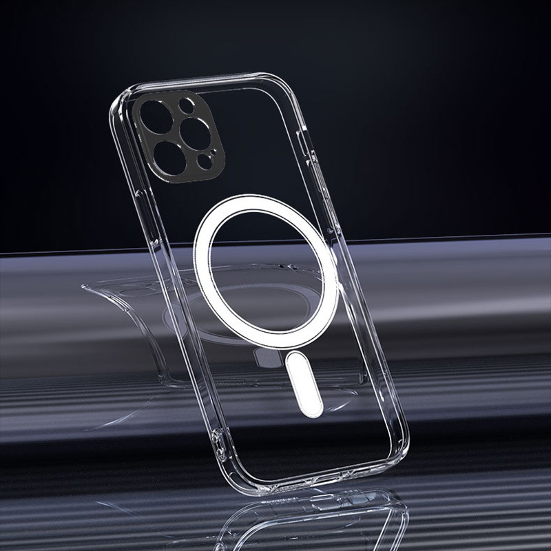 Obal iPhone 14 Pro Max transparentní Anti Shock ochranné pouzdro s MagSafe a ochranou kamery