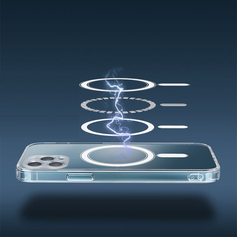 Obal iPhone 14 Pro Max transparentní Anti Shock ochranné pouzdro s MagSafe a ochranou kamery