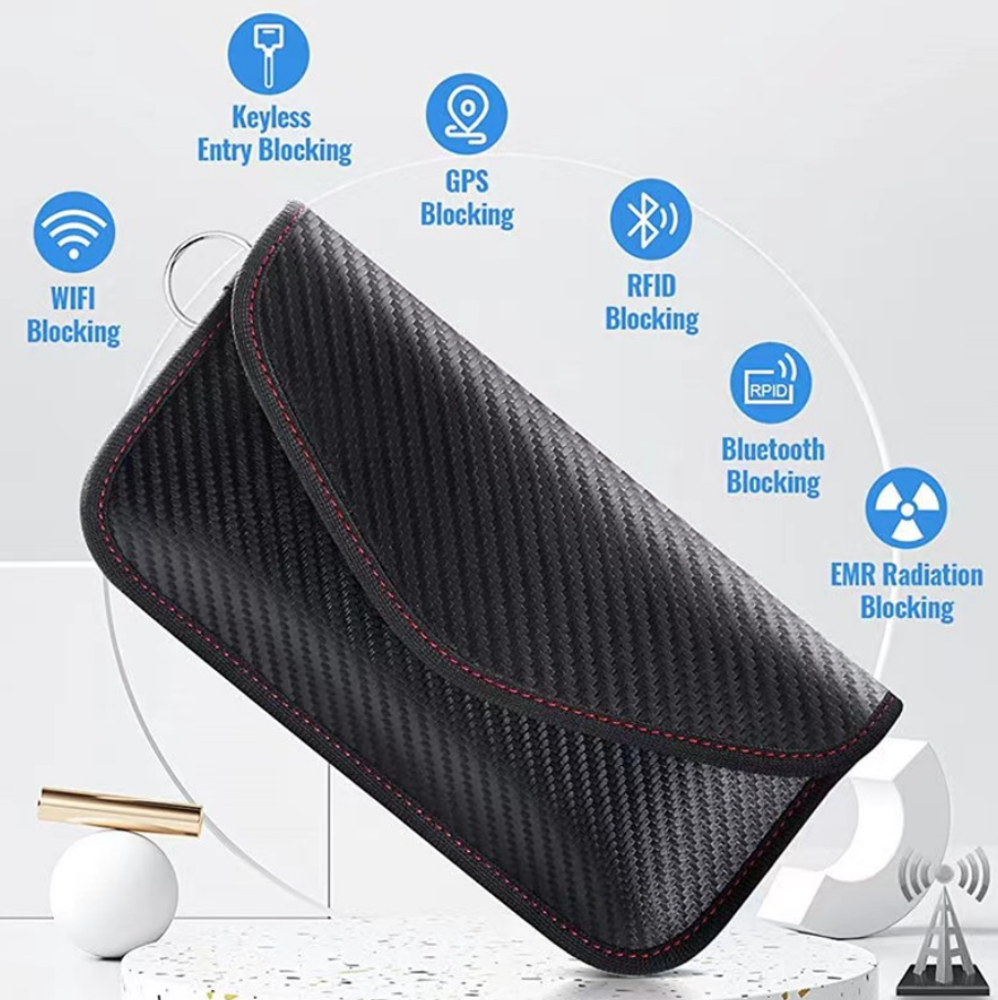 Pouzdro Faraday Cage - Faraday Bag Blokátor rádiových vln - Ochrana proti krádeži 20 cm x 10 cm