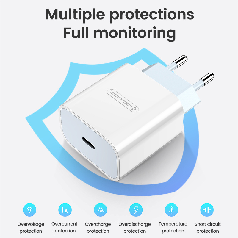 Jellico síťová nabíječka AK180 PD 20W USB-C+ kabel USB-C / USB-C bílá