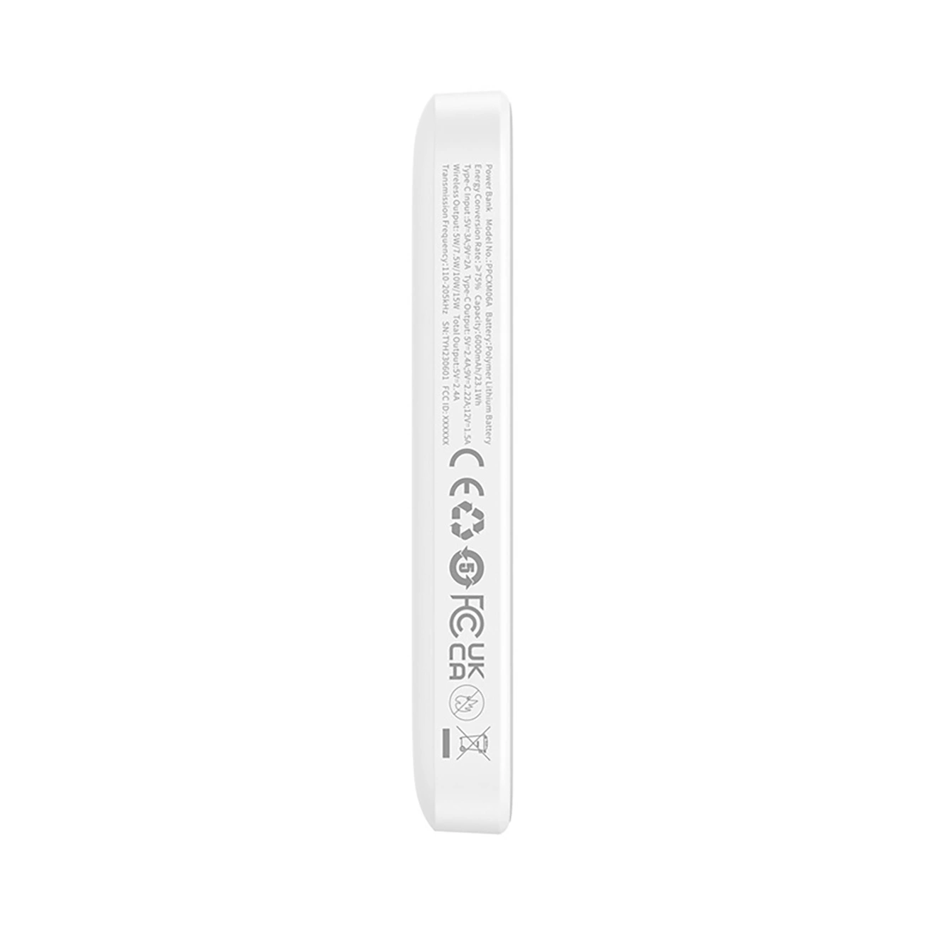 Baseus indukční powerbanka 6000mAh 20W Magnetic Mini Air MagSafe bílá s USB-C kabelem SPPCXM06A