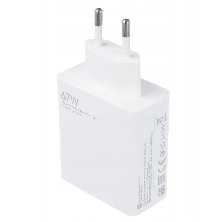 Originál síťová nabíječka Xiaomi MDY-14-EW 67W QC 3.0 bílá Bulk