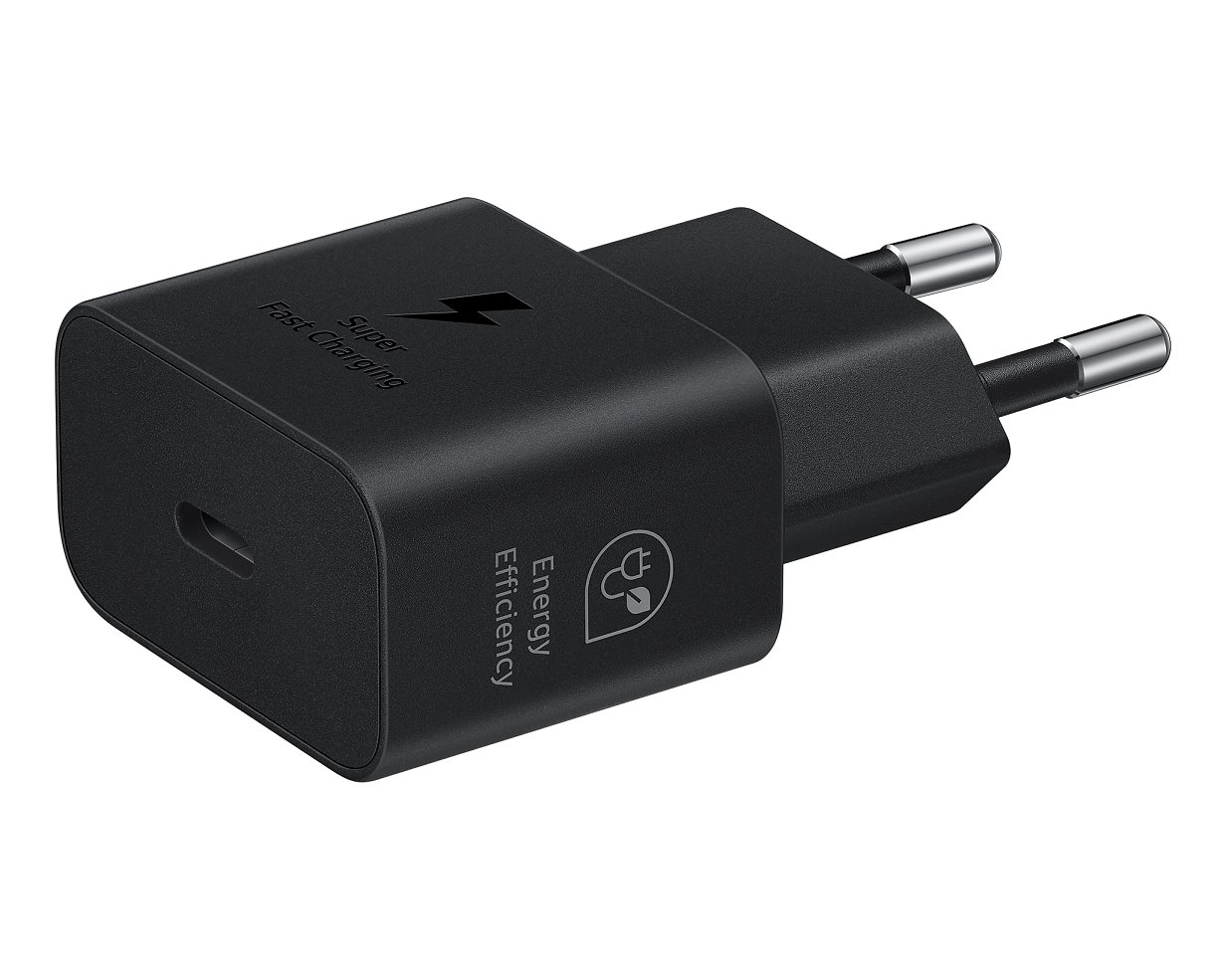 Originální síťová nabíječka Samsung EP-T2510EBE PD 25W + USB-C kabel 1m černá bulk