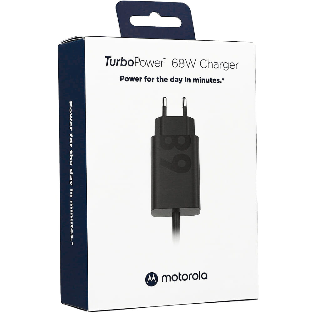 Originnál síťová nabíječka Motorola TurboPower 68W GaN + kabel USB-C 6,5A černá v blistru