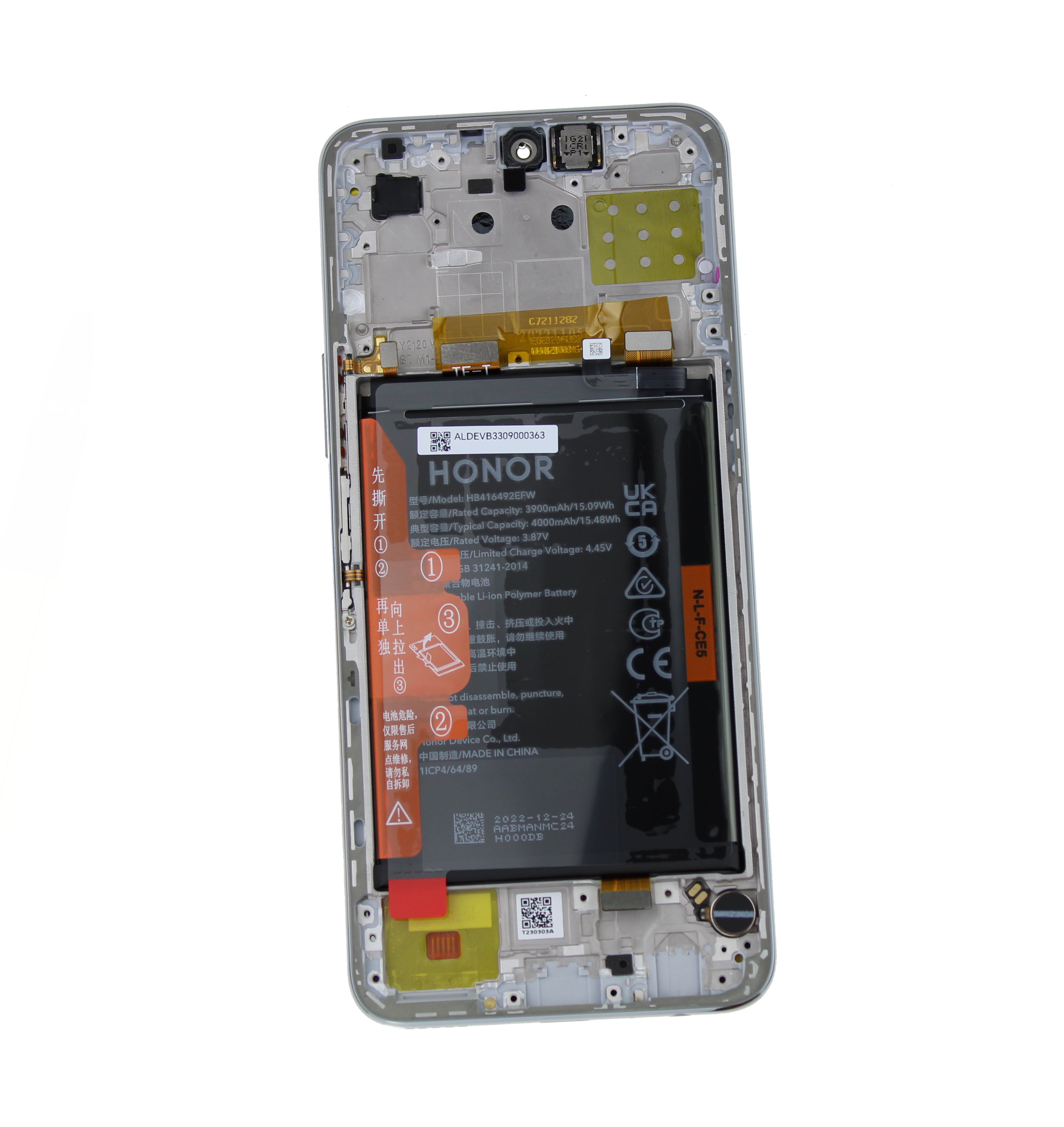 Originál LCD + Dotyková vrstva Huawei Honor X8 4G stříbrná