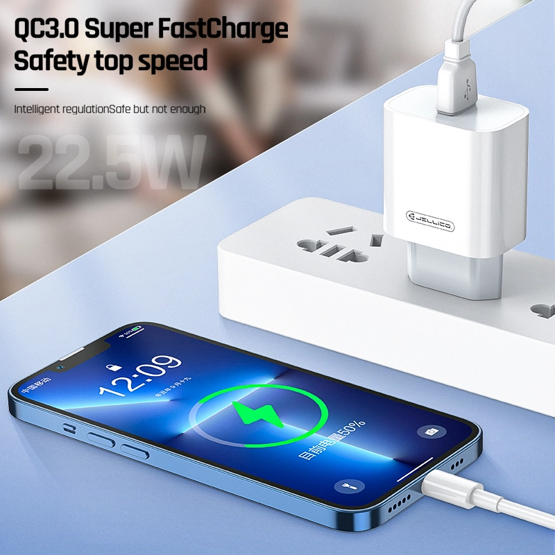 Jellico Síťová nabíječka AK165 22,5W 1xUSB QC3.0 + USB-C kabel bílá
