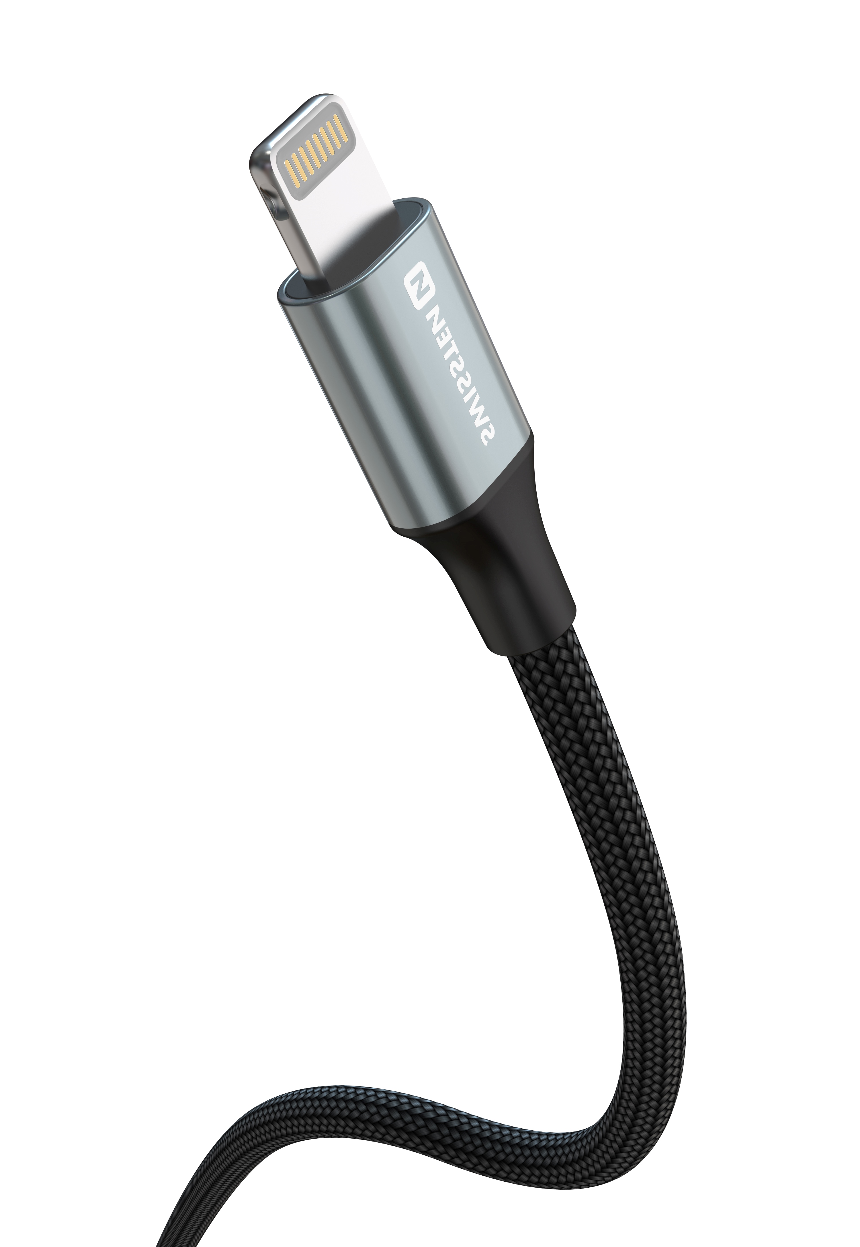 Swissten USB Kabel USB-C - Lightning 3A 30W 1,5 m Opletený Textile II černý
