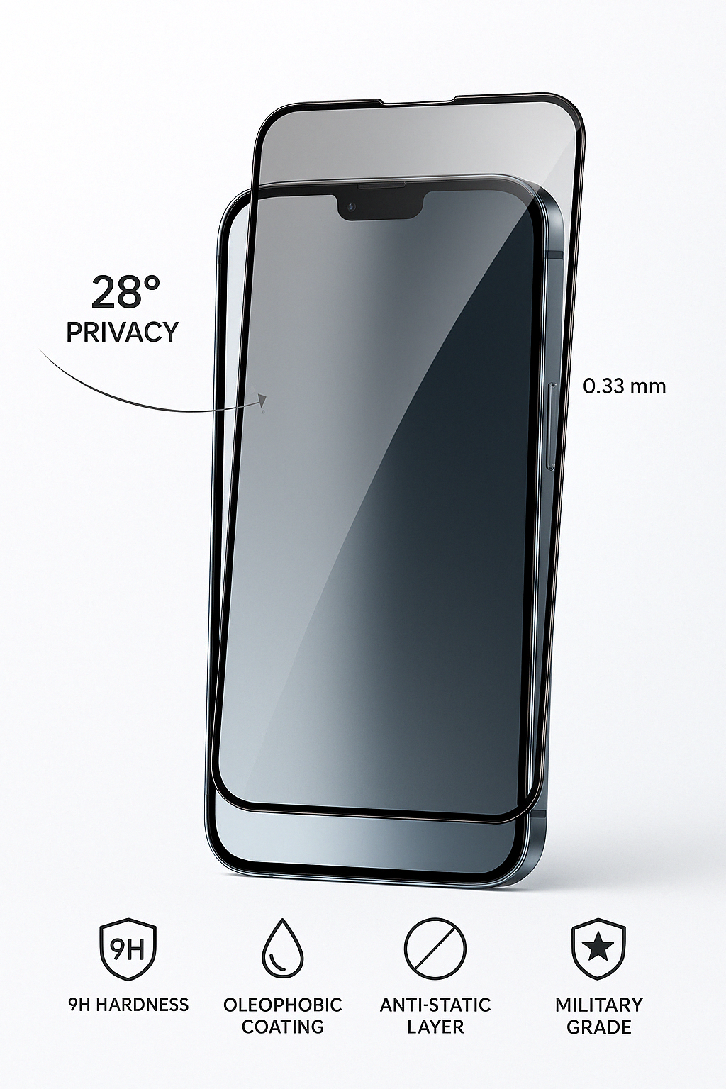 ESD Privacy Glass - Privacy Glass 28° 9H antistatické ochranné tvrzené sklo iPhone 14 Pro