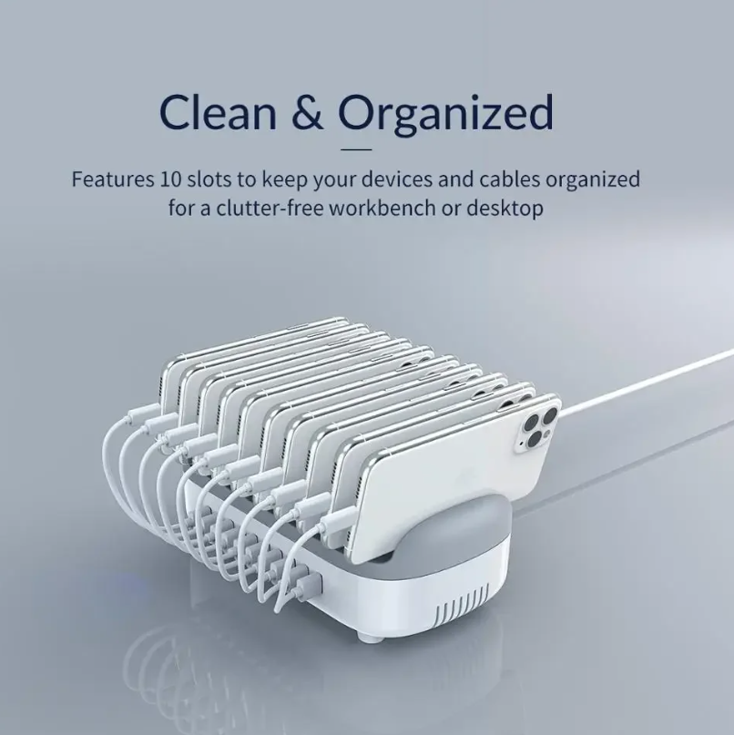 Orico DUK-10P-V1 Inteligentní nabíjecí stanice 10x USB-A 120W bílá
