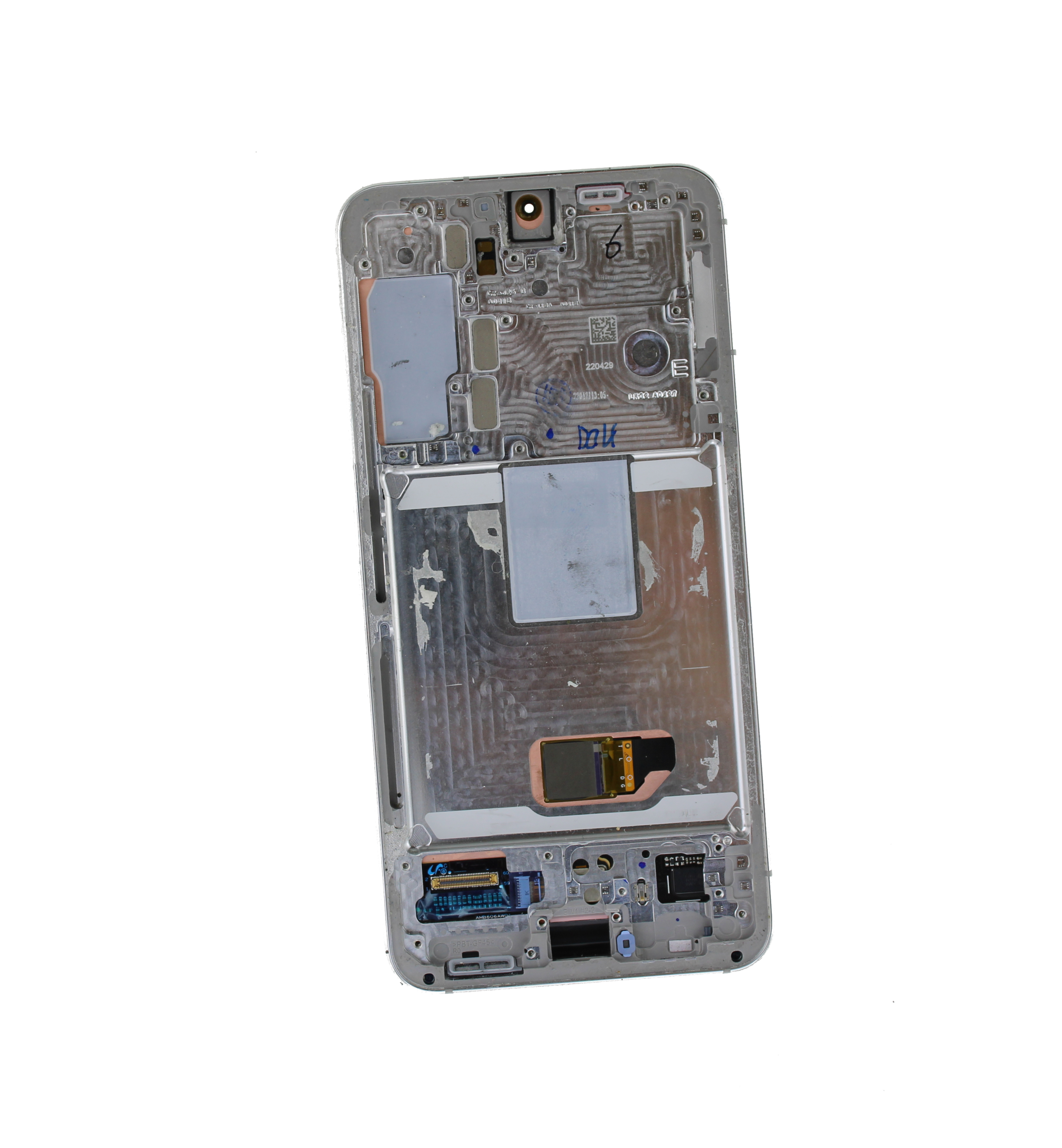 Originál LCD + Dotyková vrstva Samsung Galaxy S22 SM-S901 bílá - Repasovaný díl vyměněné sklíčko