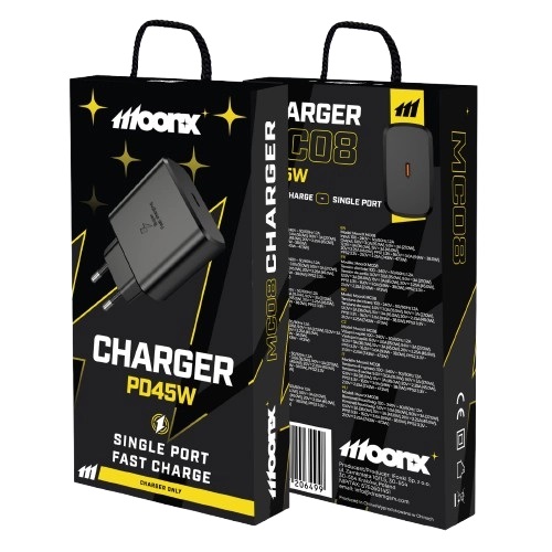 MOONX síťová nabíječka MC08 PD 45W 1×USB černá