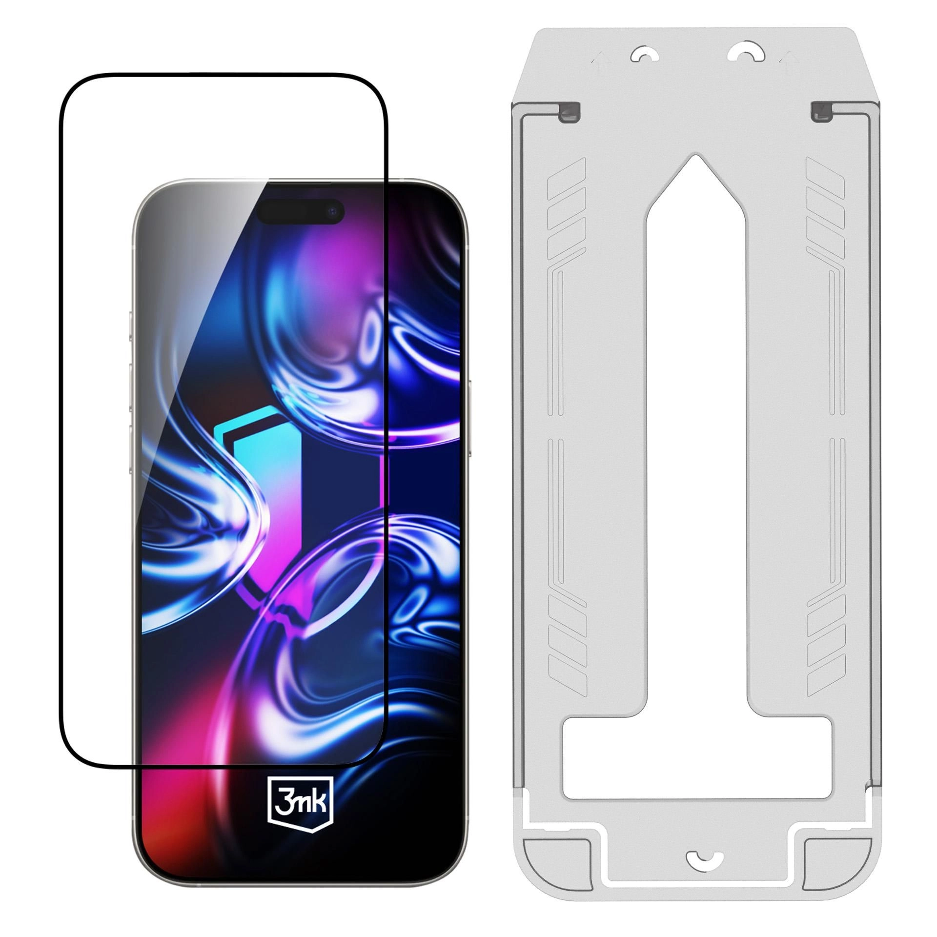3MK Ochranné tvrzené sklo iPhone 17 Pro Max HardGlass Max s aplikátorem