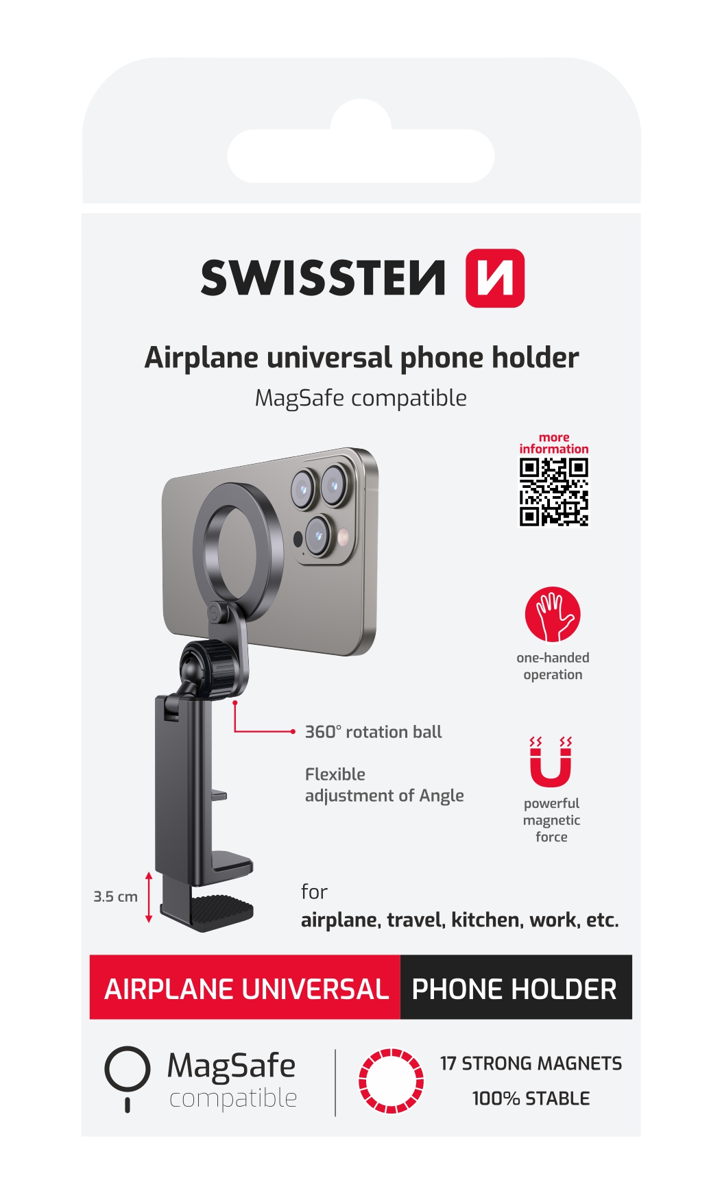 SWISSTEN Univerzální držák telefonu MagSafe černý