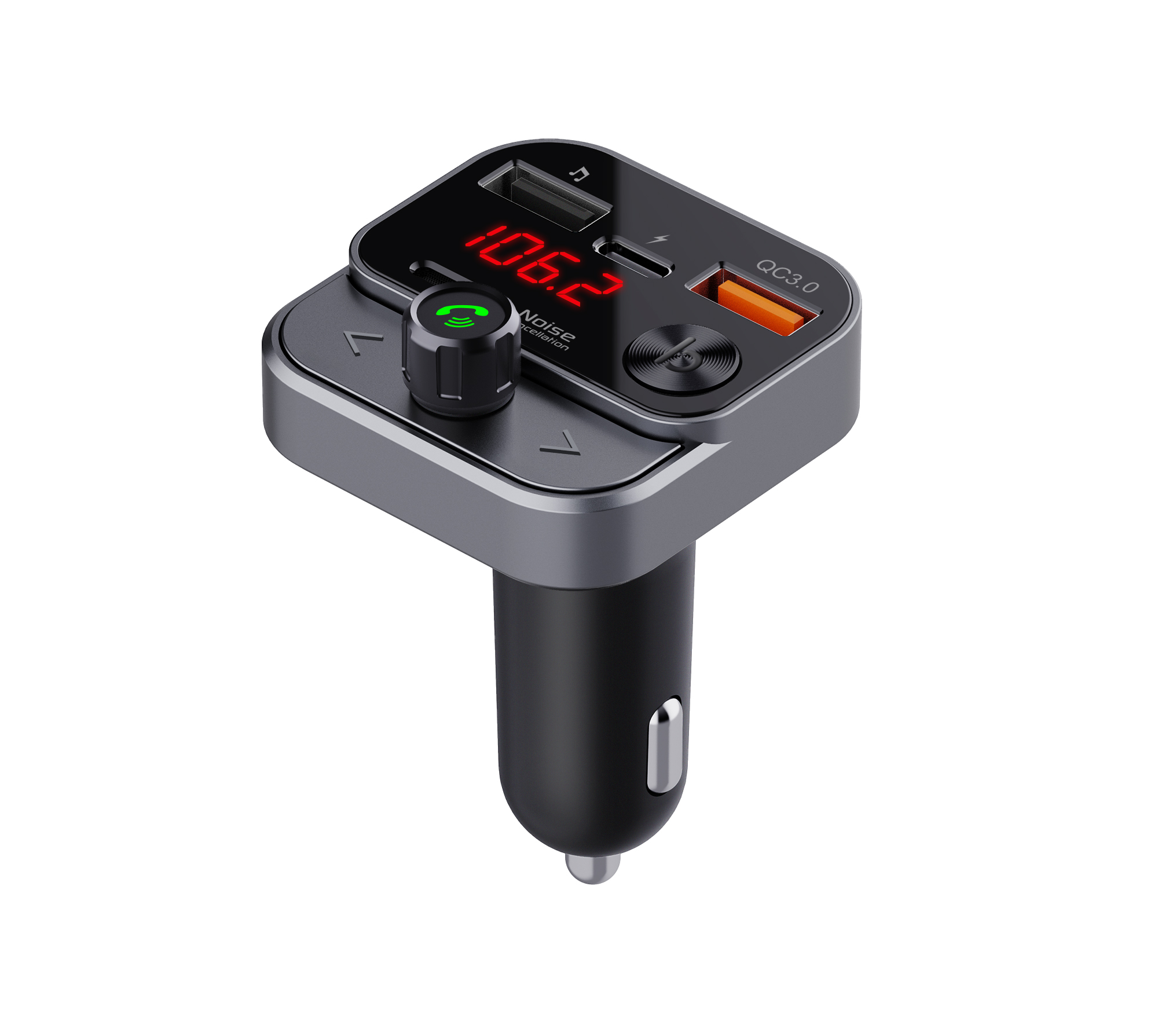SWISSTEN FM Transmitter - nabíječka USB + USB-C černý