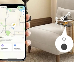 Swissten Chytrý lokátor Find Tag s funkcí Apple Find My klíčenka černá